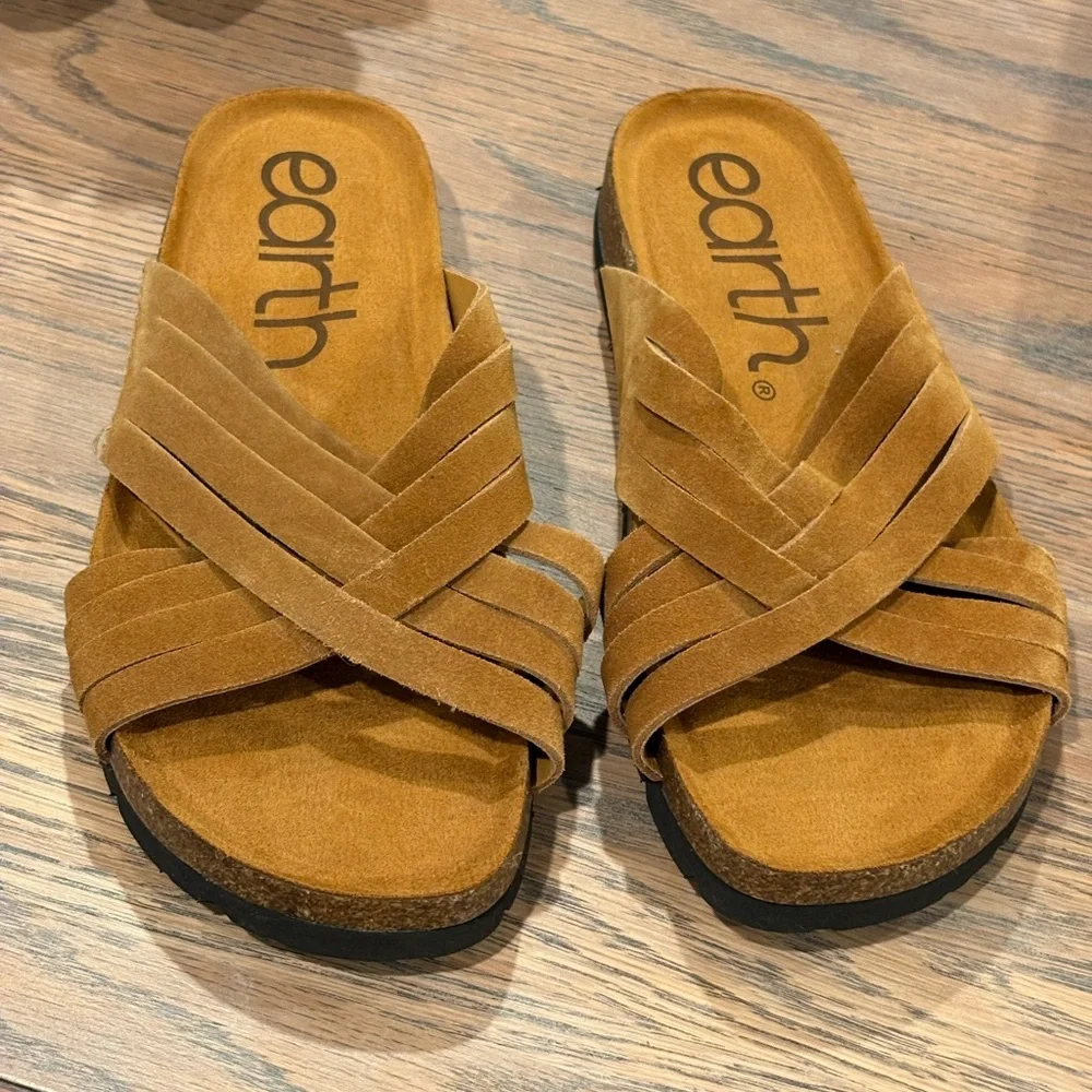 Earth Women's Atlas Round Toe Footbed Slip-On Casual Sandals New - Picture 3 of 8